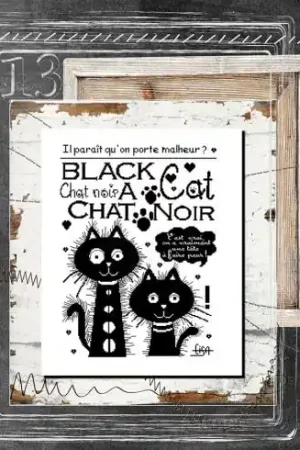 Foglio di punto croce - Black Cat - Isabelle Haccourt Vautier Solo Oggi