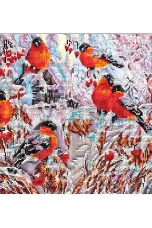 Kit di ricamo con perline - Ciuffolotti - Abris Art Prezzo Ridotto