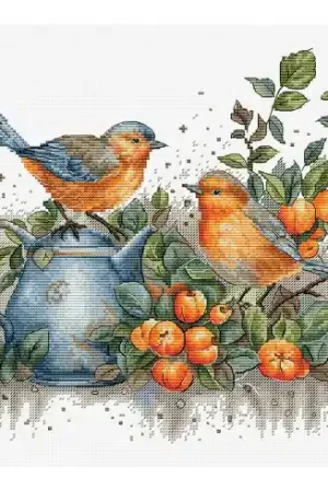 kit ricamo a punto croce - Le chant des oiseaux - Luca-S Direttamente Dal Produttore