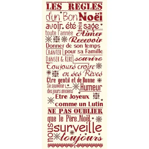 Foglio di punto croce - Le regole per un buon Natale - Isabelle Haccourt Vautier Miglior Prezzo