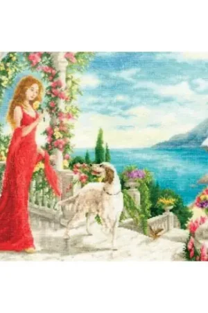 kit ricamo a punto croce - Il panda e la palla - Toison d'or Reso Gratuito