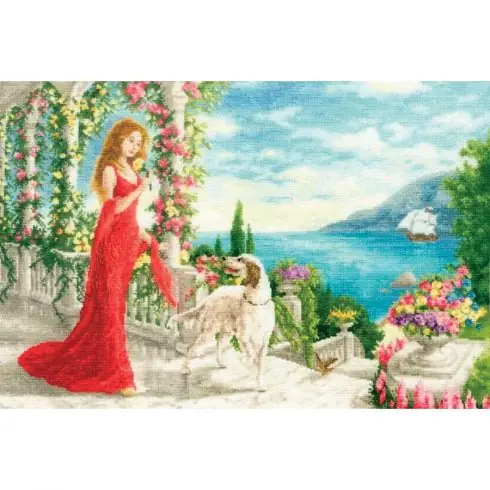 kit ricamo a punto croce - Il panda e la palla - Toison d'or Reso Gratuito