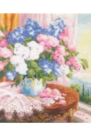 Consegna Rapida Kit per ricamo a punto croce con perline - Lilla delicato - Toison d'or