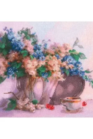 Direttamente Dal Produttore kit ricamo a punto croce - Astilbe e delfinelle - Toison d'or