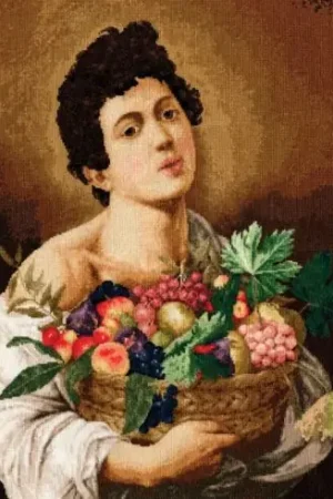 Professionale kit ricamo a punto croce - Il giovane con il cesto di frutta, 1593 - Toison d'or