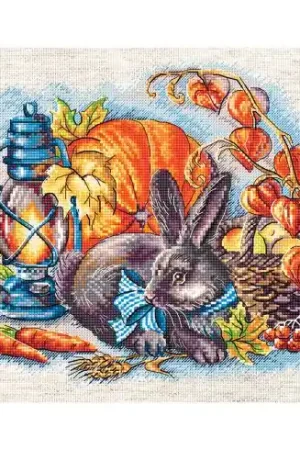 Acquista Ora kit ricamo a punto croce - Coniglio d'autunno - Letistitch
