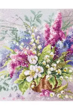 kit ricamo a punto croce - Mughetto e lillà - Magic Needle Esclusivo