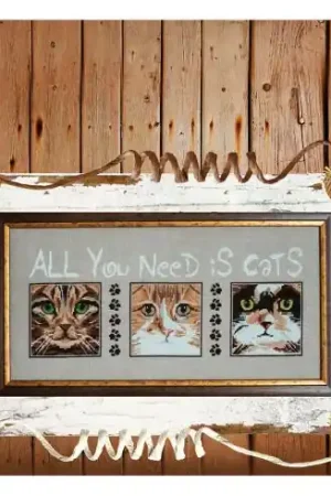 Foglio di punto croce - All you need is cats - Isabelle Haccourt Vautier Subito Disponibile
