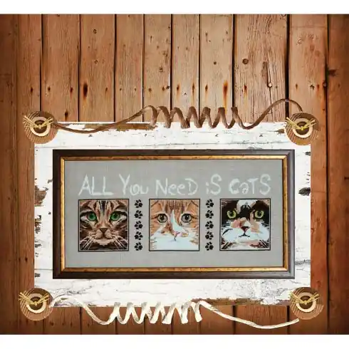 Foglio di punto croce - All you need is cats - Isabelle Haccourt Vautier Subito Disponibile