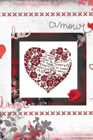 Foglio di punto croce - Cuore d'amore - Isabelle Haccourt Vautier Soddisfatti O Rimborsati