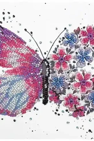 Kit di ricamo con perline - Farfalla rosa - Abris Art Nuovo Arrivo