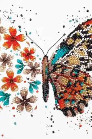 Spedizione Espresso Kit di ricamo con perline - Farfalla tigre - Abris Art