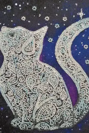 Esclusivo Kit di ricamo con perline - Gatto stellato - Abris Art