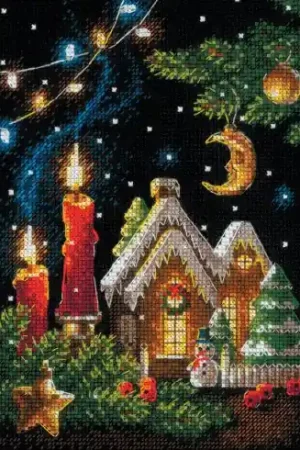 kit ricamo a punto croce - Casa di pan di zenzero - Riolis Reso Gratuito