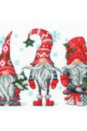 kit ricamo a punto croce - gnomi - Riolis Quantità Limitata