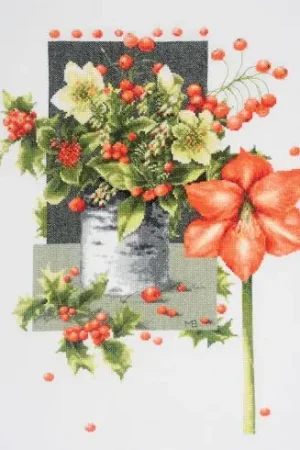 Esclusivo kit ricamo a punto croce - Amaryllis gioioso - Lanarte