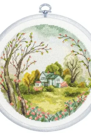 Kit per ricamo a punto croce con tamburo - La Primavera - Luca-S Scelto Dai Clienti