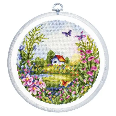 Miglior Prezzo Kit per ricamo a punto croce con tamburo - L'estate - Luca-S