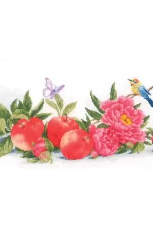 kit ricamo a punto croce - Mele e peonie - Toison d'or Popolare