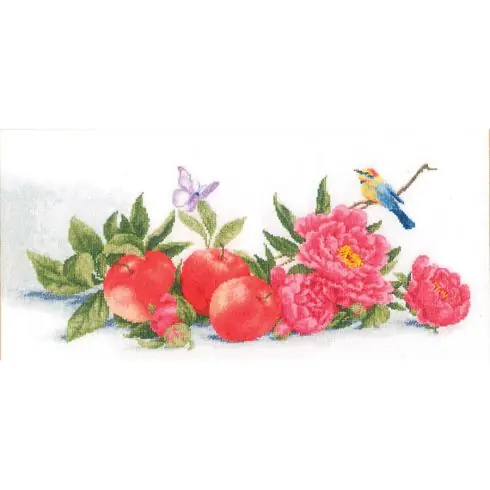 kit ricamo a punto croce - Mele e peonie - Toison d'or Popolare