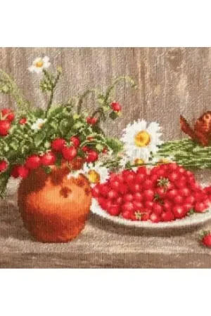 Reso Gratuito kit ricamo a punto croce - Fragole - Toison d'or