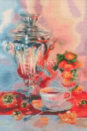 Popolare kit ricamo a punto croce - L'ora del tè - Toison d'or