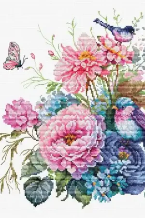 kit ricamo a punto croce - Uccelli estivi - Luca-S Promozione