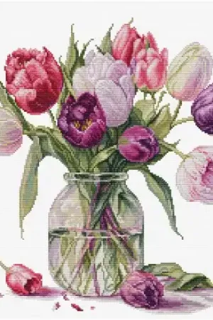 Offerta Speciale kit ricamo a punto croce - Mazzo di tulipani - Luca-S