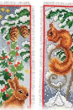 Di Tendenza Kit segnalibro da ricamo - Coniglio e scoiattolo - Vervaco