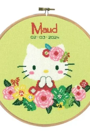 Kit per ricamo a punto croce con tamburo - Verde floreale - Vervaco Acquista Ora