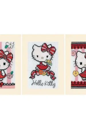 Kit bigliettini da ricamare - 3 schede di ricamo - Fiori graziosi - Vervaco Offerta Del Giorno