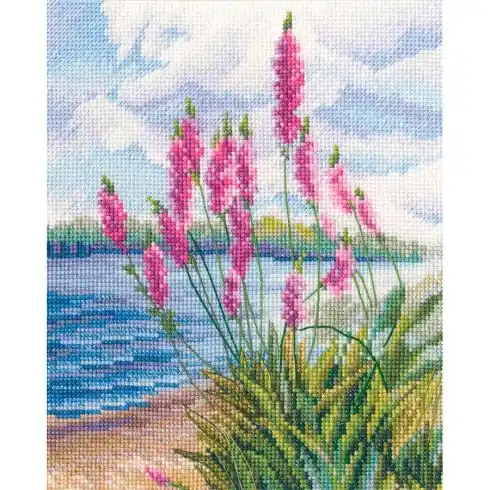 Super Prezzo kit ricamo a punto croce - Fiori rosa selvatici - RTO