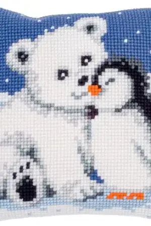 Ordina Subito Kit cuscino fori grossi - Orso polare e pinguino - Vervaco