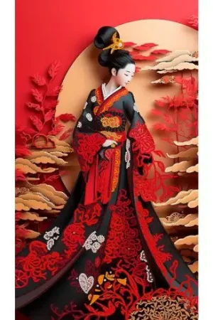 Kit di ricamo con perline - Bellezza asiatica - Nova Sloboda Sconto