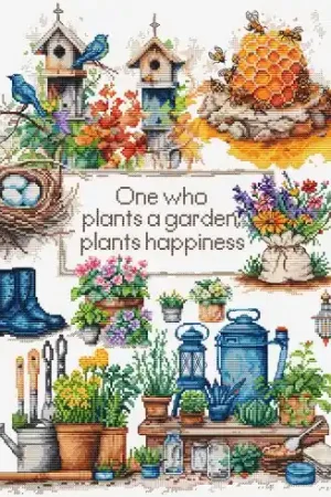 kit ricamo a punto croce - Piante da giardino - Luca-S Promozione