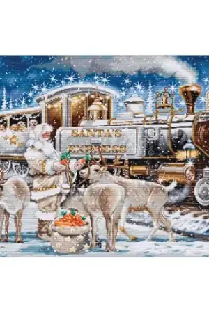 kit ricamo a punto croce - Locomotiva Santa Express - Luca-S Ultimissimo Modello