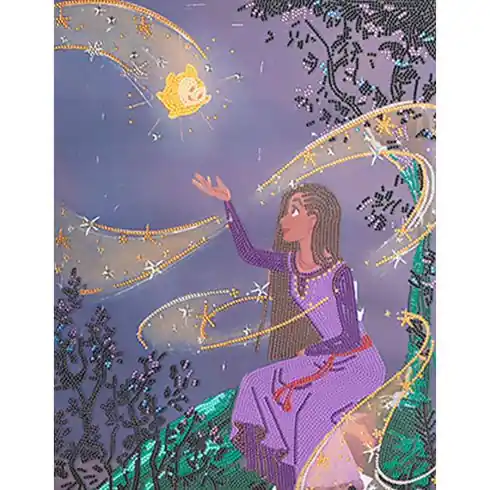 Banner a diamante - Desiderio : Asha e la buona stella - Crystal Art D.I.Y Offerta Speciale