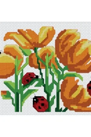 kit ricamo a punto croce - Coccinelle - Luc Créations Nuovo Arrivo