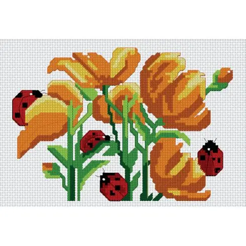 kit ricamo a punto croce - Coccinelle - Luc Créations Nuovo Arrivo