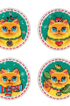 Promozione Kit di ornamenti da ricamare - Le 4 stagioni del gatto - MP Studia