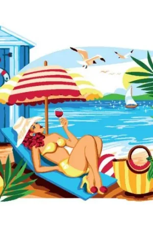 Offerta Speciale Canovaccio antico - Pin-up in spiaggia - Luc Créations