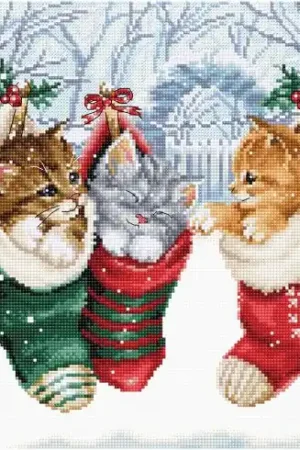 kit ricamo a punto croce - Gattini innevati - Letistitch Non Perdere
