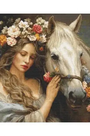 kit ricamo a punto croce - La fata dei fiori - Luca-S Reso Gratuito