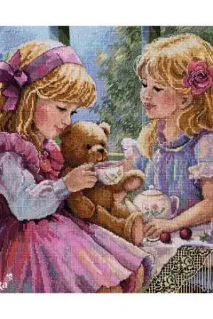 kit ricamo a punto croce - L'ora del tè - Merejka Offerta Speciale