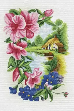 Offerta Del Giorno kit ricamo a punto croce - Piccola casa di paese - Nova Sloboda