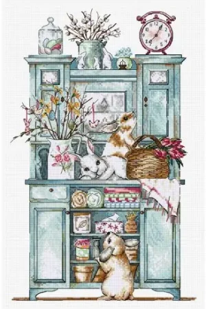 kit ricamo a punto croce - Buffet di conigli - Hobby Jobby Offerta Del Giorno