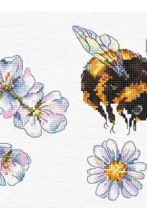 Offerta Lampo kit ricamo a punto croce - Calabrone peloso - Letistitch