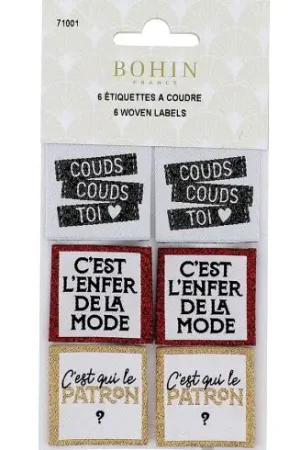 Decoro - Etichette da cucire - Modello 2 - Bohin Più Venduto