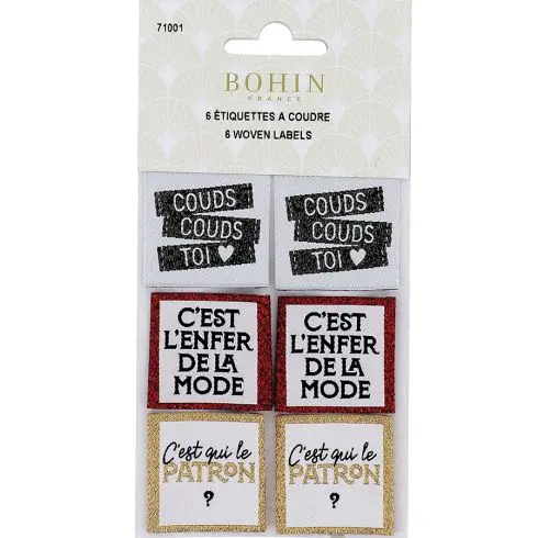 Decoro - Etichette da cucire - Modello 2 - Bohin Più Venduto