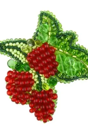 Professionale Kit di ricamo con perline - Spiedino di fragole - Charivna Mit